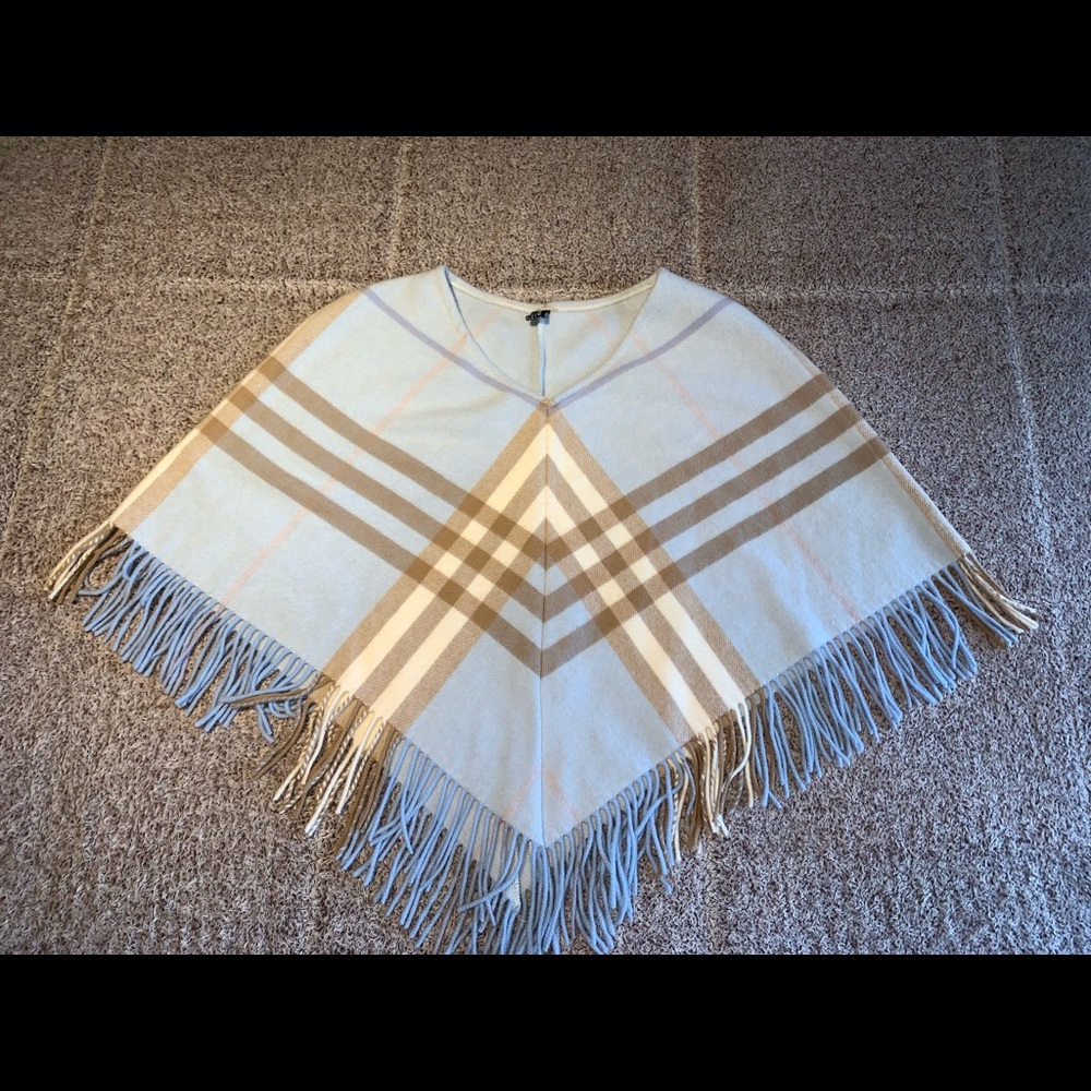 Burberry London Merino Wool - Cashmere Blend Poncho